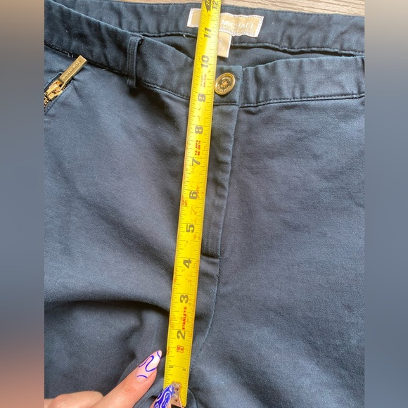Michael Kors navy blue trousers pants with gold details 97% cotton - Picture 11 of 12